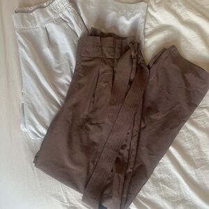 EUC Athleta Pants Bundle in Size 10 (Cream and Brown)